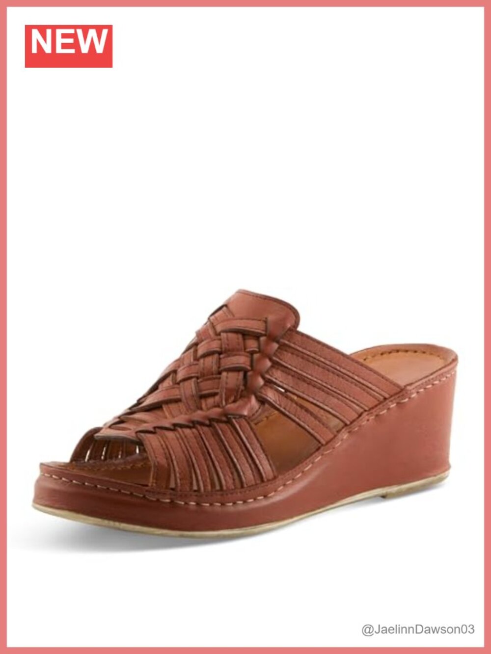Woven Leather Wedge Sandals Mules
